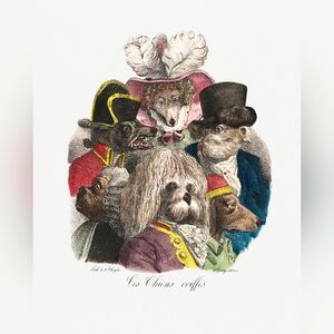 Vintage Style Dog Illustration Print